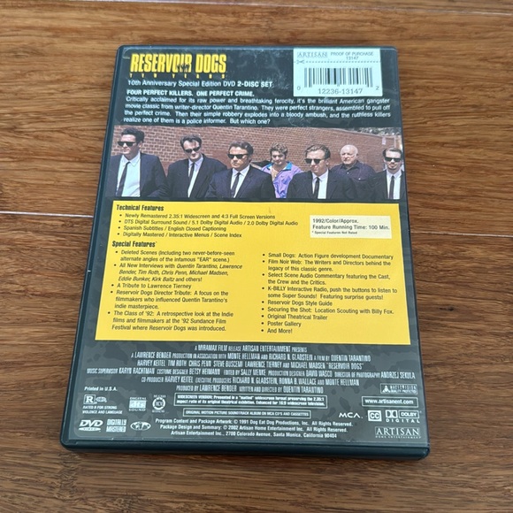 🌟 FREE🌟Reservoir Dogs 2 Disc DVD Set Tarantino Movie Special Edition Wide Screen - Picture 2 of 4